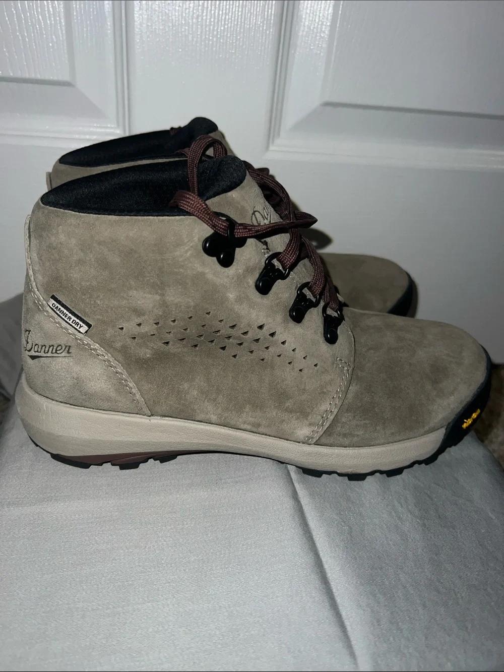 Danner Women’s Gray Suede Hiking Boots with Brown Laces
